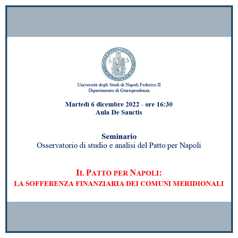 Osservatorio di studio e analisi del Patto per Napoli